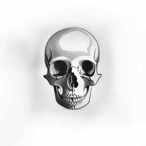 Woman Face Skull Red