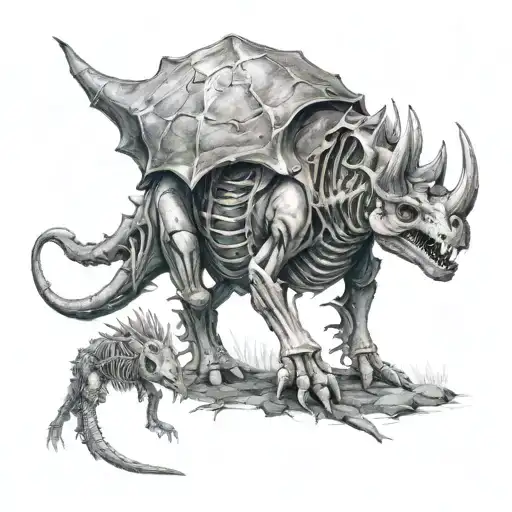 Triceratops Skeleton Riding Hood And The Woolf