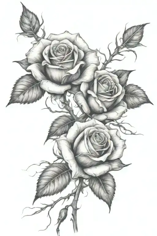 A Wilted And Healthy Rose Intertwined