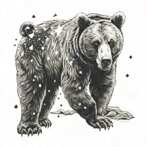 Grizzly Bear With A Scorpio Constellation