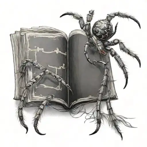 Small Spider Holding A Book In Its Front Legs