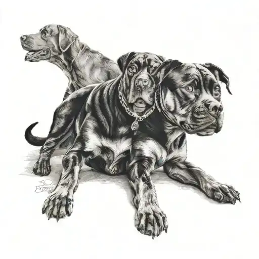 Pitbull And Rottweiler Side By Side