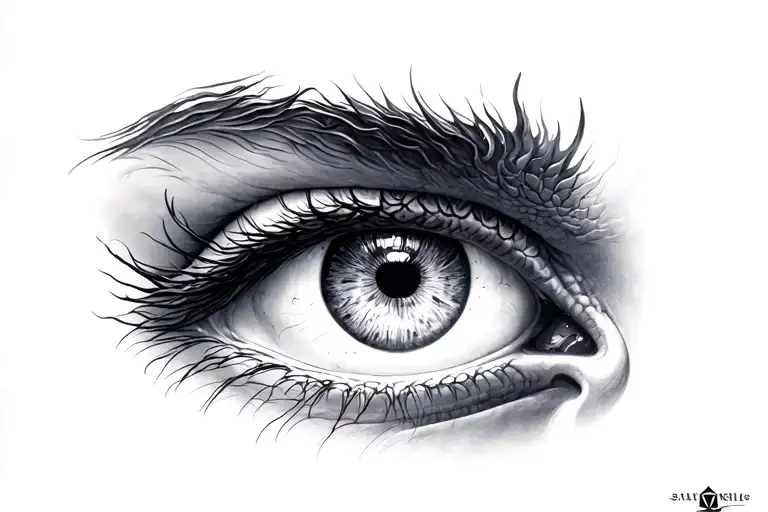 Half Dragon Eye Half Human Eye Made