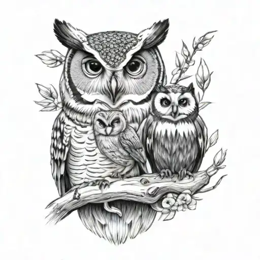 Owl With Panda Holding