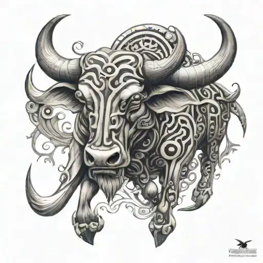 Biomechanical Polynesian Mythical Taurus Bull