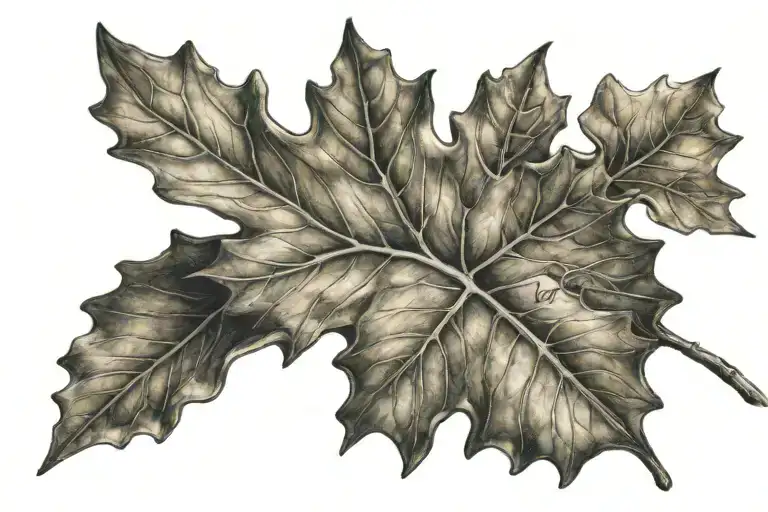 Name Written Inside Oak Leaf