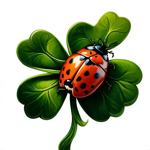 Lady Bug And Shamrock Intertwined