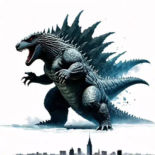 Godzilla With Boston Skyline