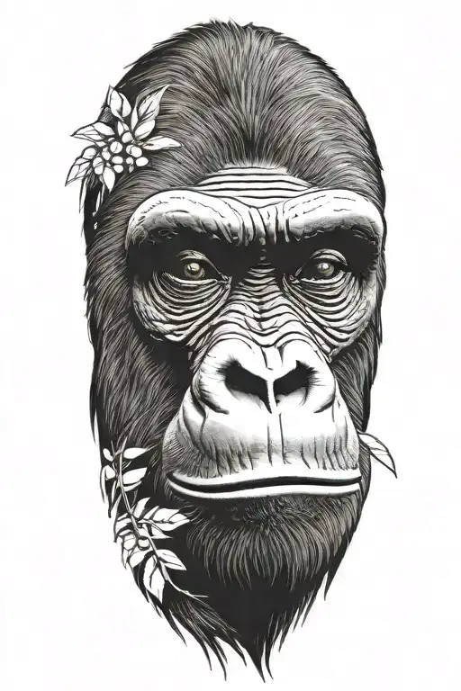 Gorilla With Jungle Scene