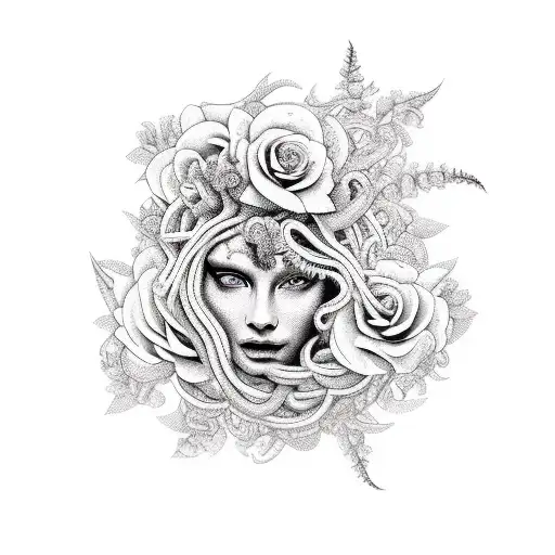 Medusa And Flowers