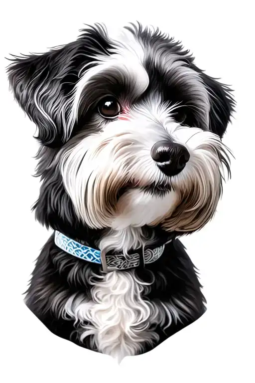 Back And White Cockapoo Dog