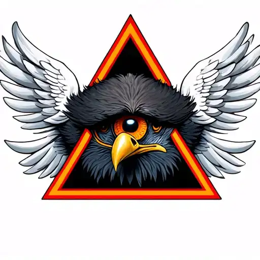 One Eye And Triangle With Eagle Wings