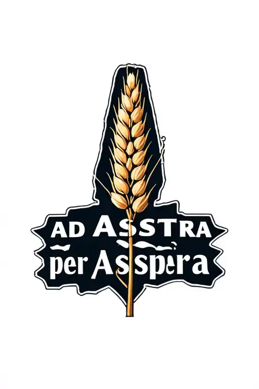 Some Stalks Of Wheat With The Words Ad Astra Per Aspera