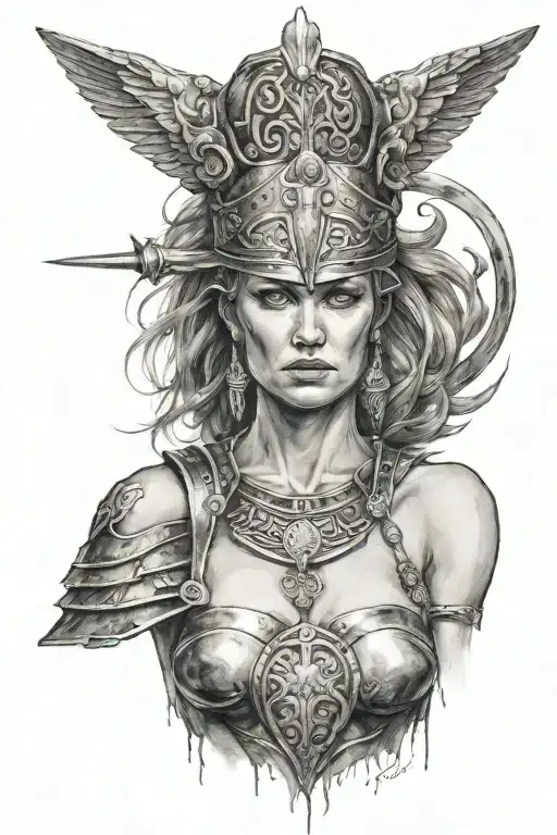 Naked Female Warrior Ancient Germania