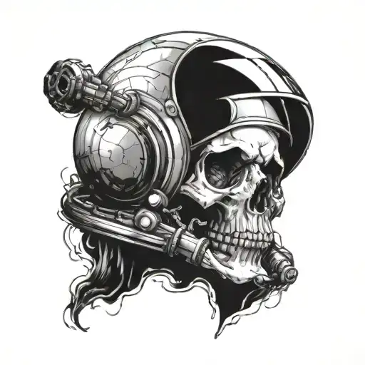 Skull In Space Helmet