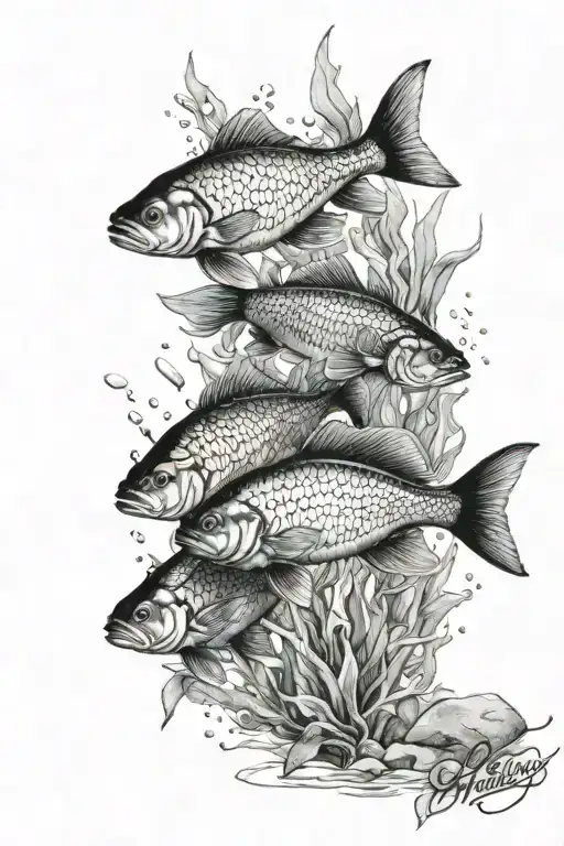 Freshwater Fish Underwater Scene