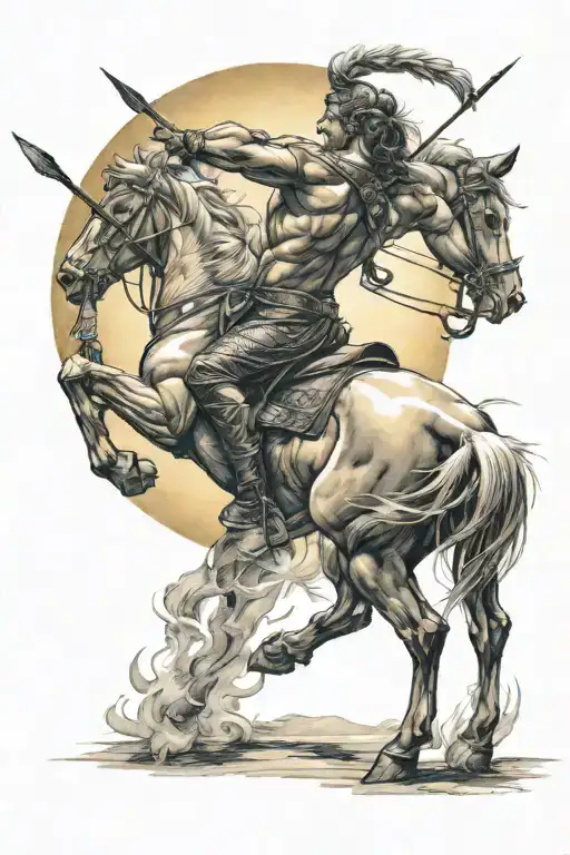 Centaur Archer Shooting A Glowing Arrow