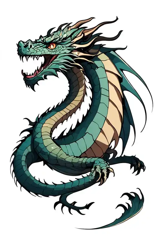 Dragon With A Thick Contour