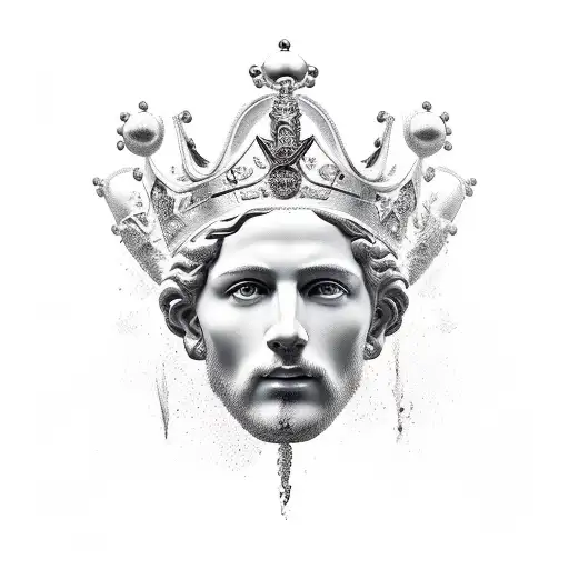 Greek Statue Holding A Melting Crown