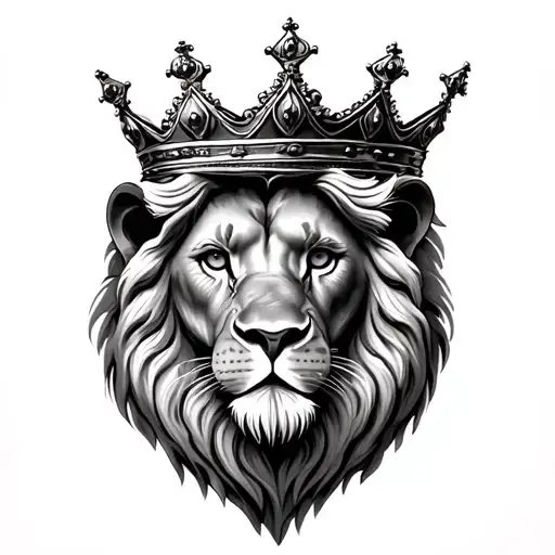 English Lion Wearing A Crown