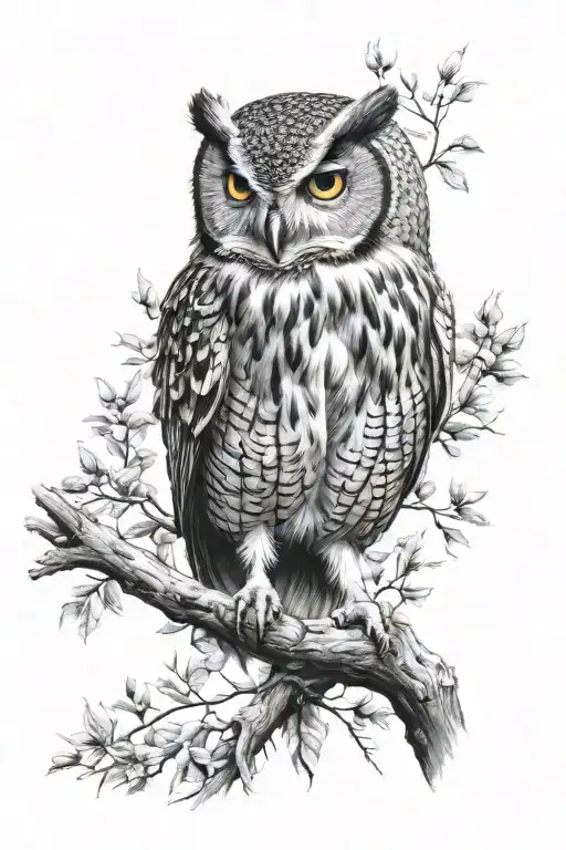 Owl Perched On A Branch