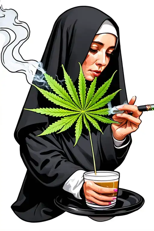 A Nun Smoking Weed