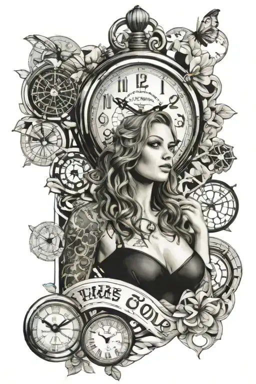Honeycomb Pattern Sexy Woman Money Clock The Word Thomas