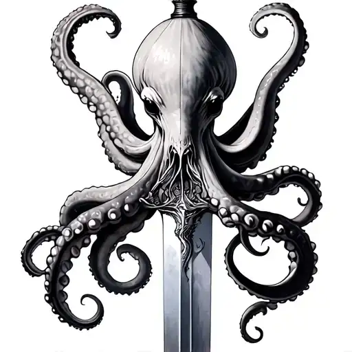 Octopus Wrapping A Sword