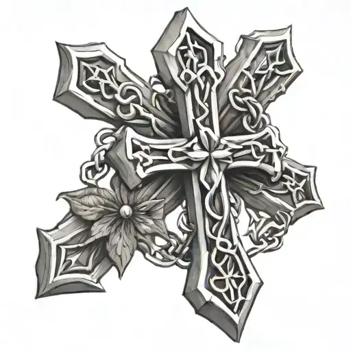 Cross With Crown Of Thorns