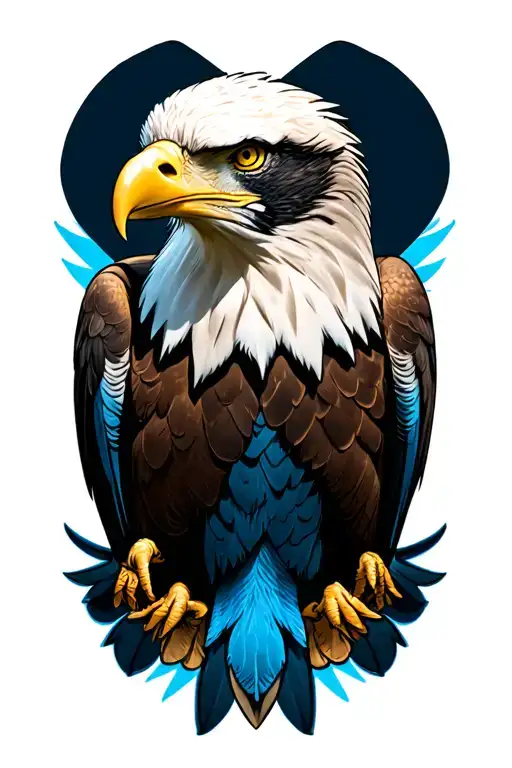 Bald Eagle With Blue