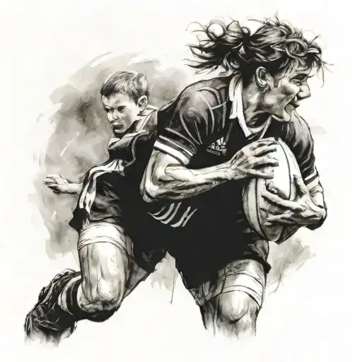 A Portrait Of Your Mother And Little Brother Playing Rugby Together