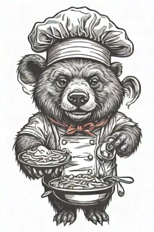 A Sarcastic Cheeky Bear Who Is A Chef Flambe
