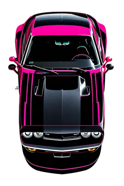 Panther Pink Dodge Challenger Rt Hemi With Cowl Hood Scoop