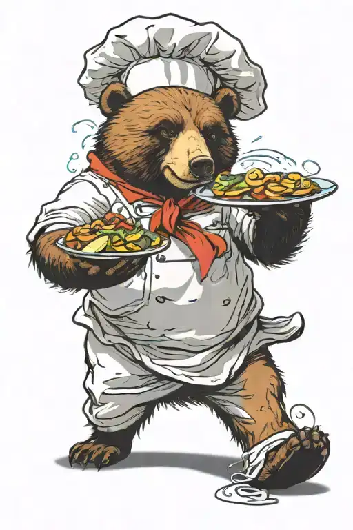 A Sarcastic Cheeky Bear Who Is A Chef Flambe