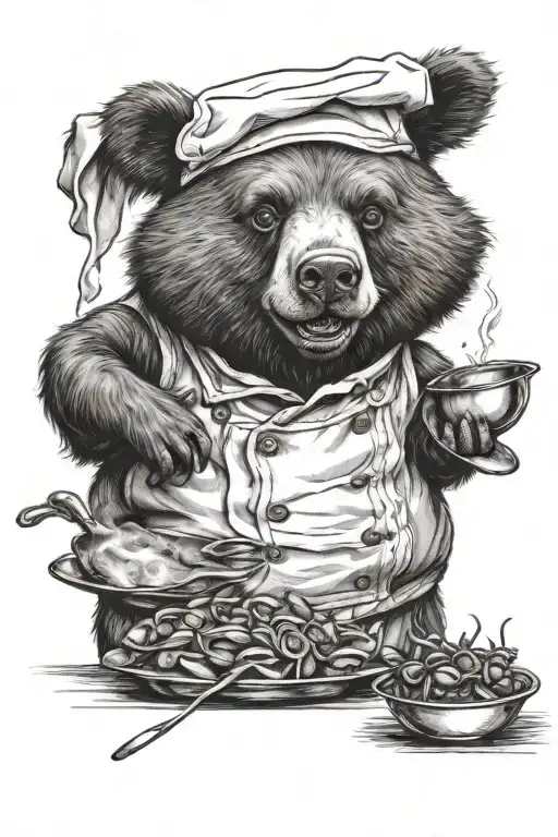A Sarcastic Cheeky Bear Who Is A Chef