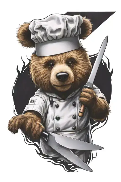A Sarcastic Teddy Bear Who Is A Professional Chef Flambe