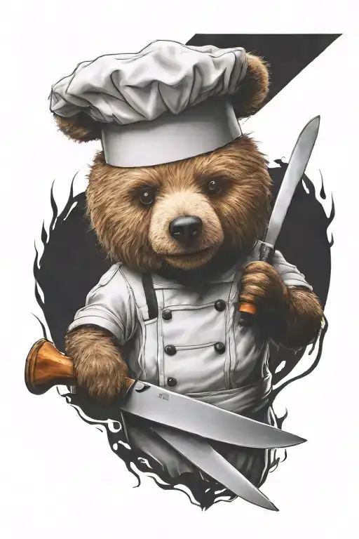 A Sarcastic Teddy Bear Who Is A Professional Chef Flambe