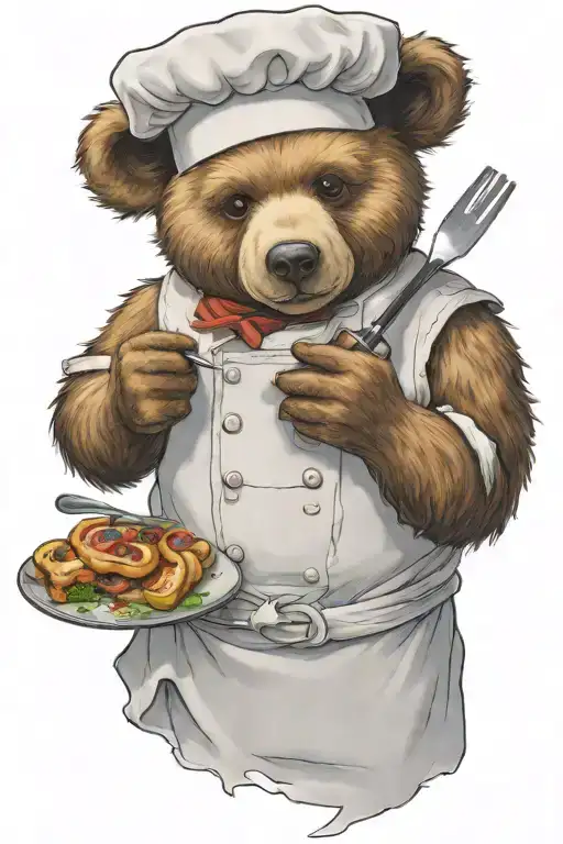 A Sarcastic Teddy Bear Who Is A Professional Chef Cooking
