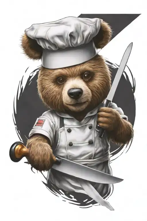 A Sarcastic Teddy Bear Who Is A Professional Chef Cooking