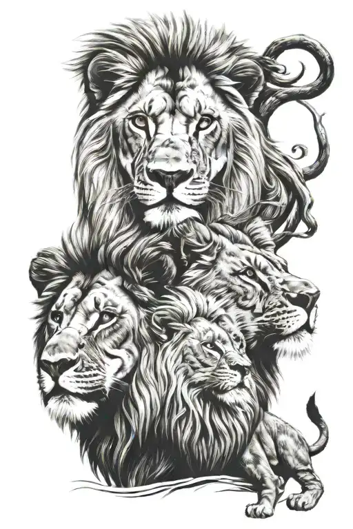 Lion Family Portrait