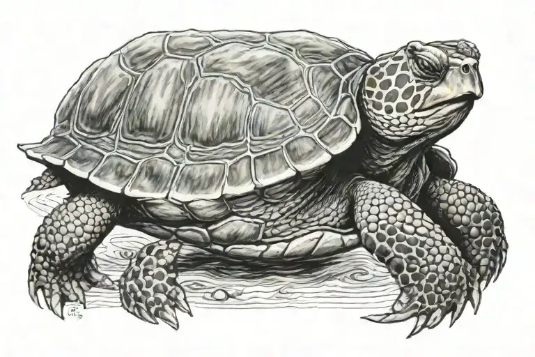 Wolf Turtle Swimming