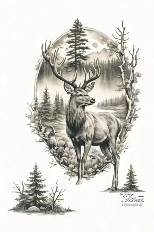 Deer Hunting Scene