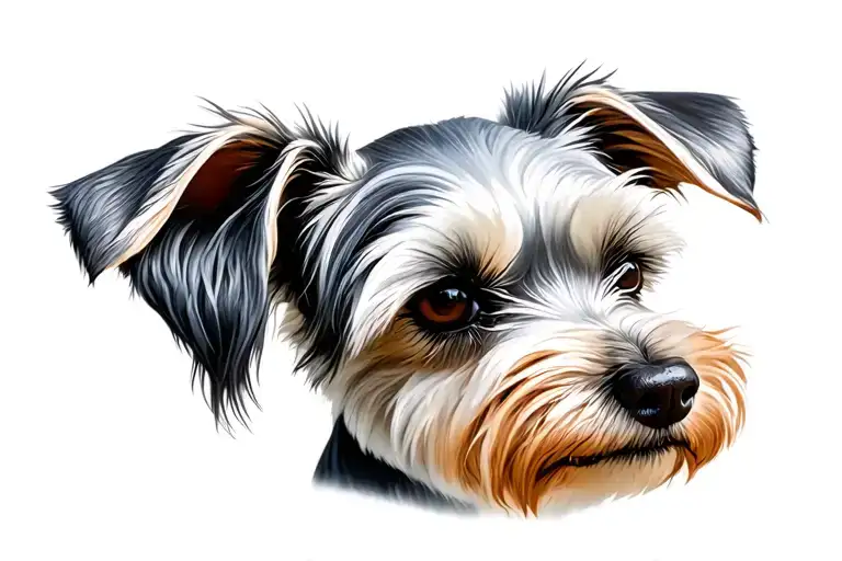 Mini Schnauzer White Pointy Dog Ears