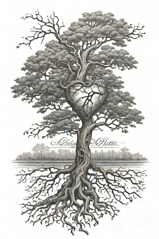 Heart And Tree With Names Incorporated