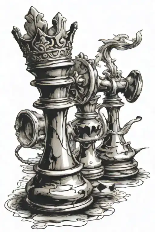 Kind Chess Piece And A Crown With Words