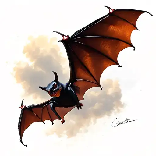 Bat Flying Away