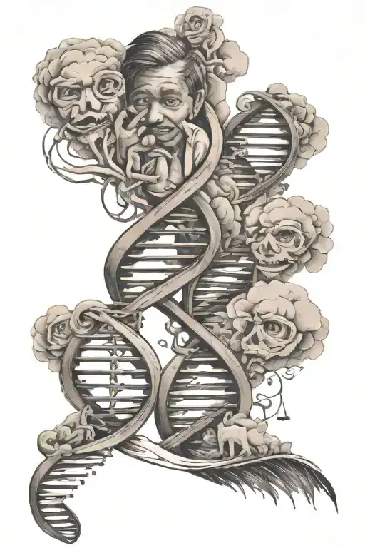 Son's Tattoo For Father With Representation Of Having The Same Dna