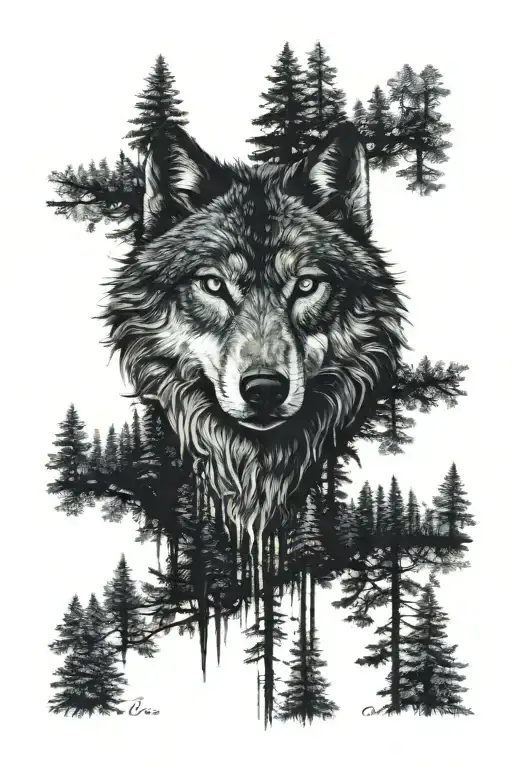 Wolf Blue Eyes Forest