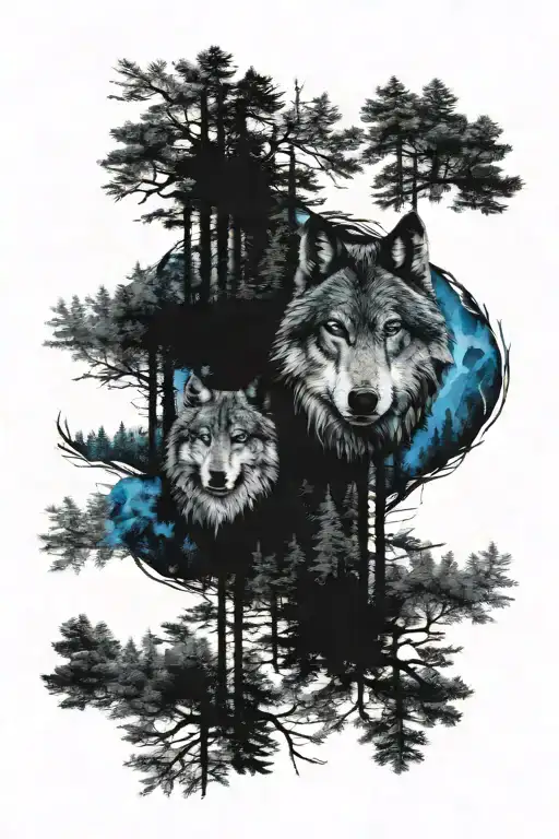 Wolf Blue Eyes Forest