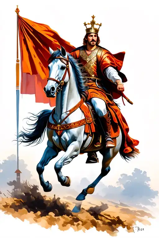 King Tomislav On A Horse Galloping